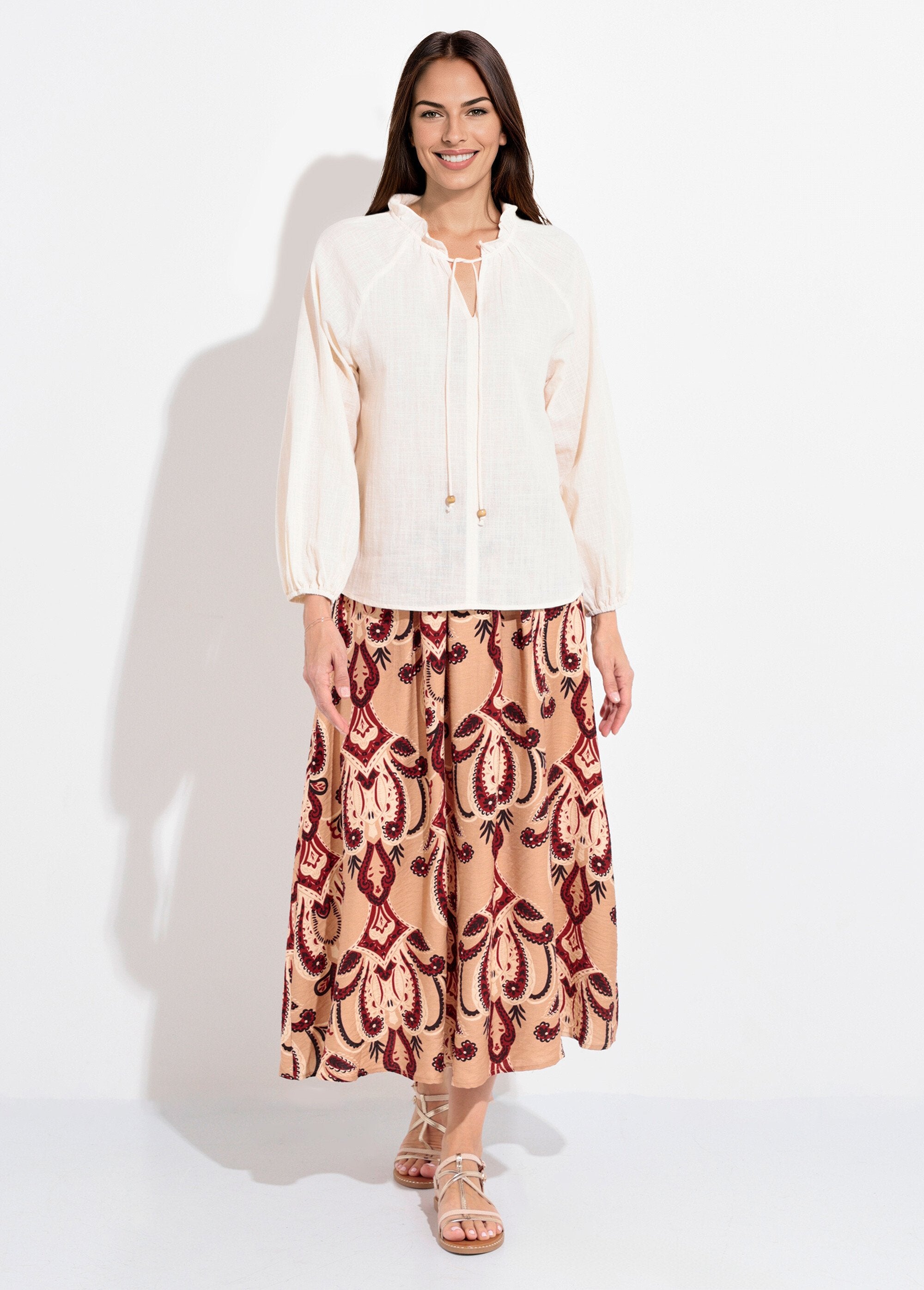 Loose-fitting_V-neck_blouse_with_a_tie_Beige_SF1_slim