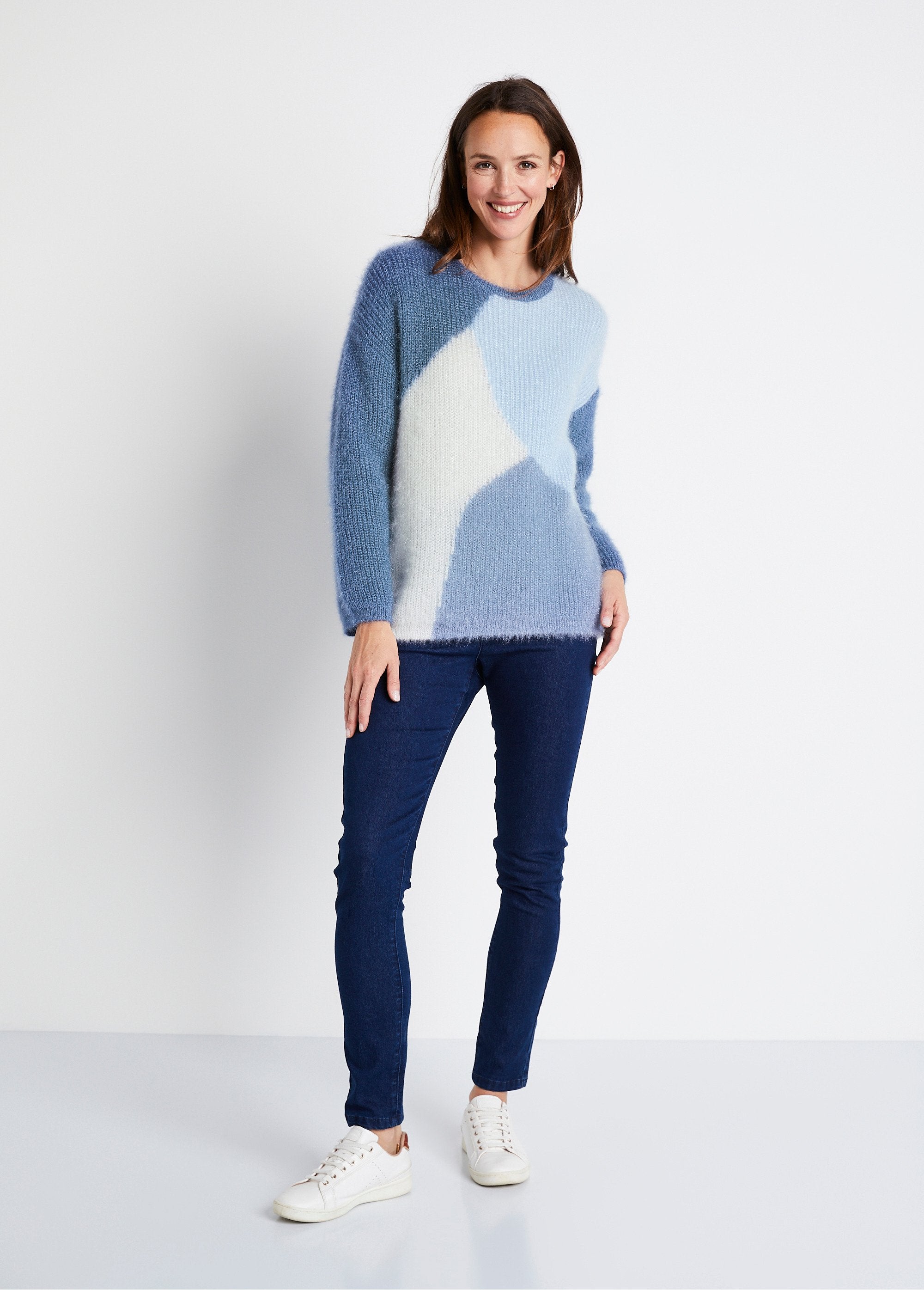 Soft_colorblock_hairy_knit_sweater_Blue_and_ecru_SF1_slim