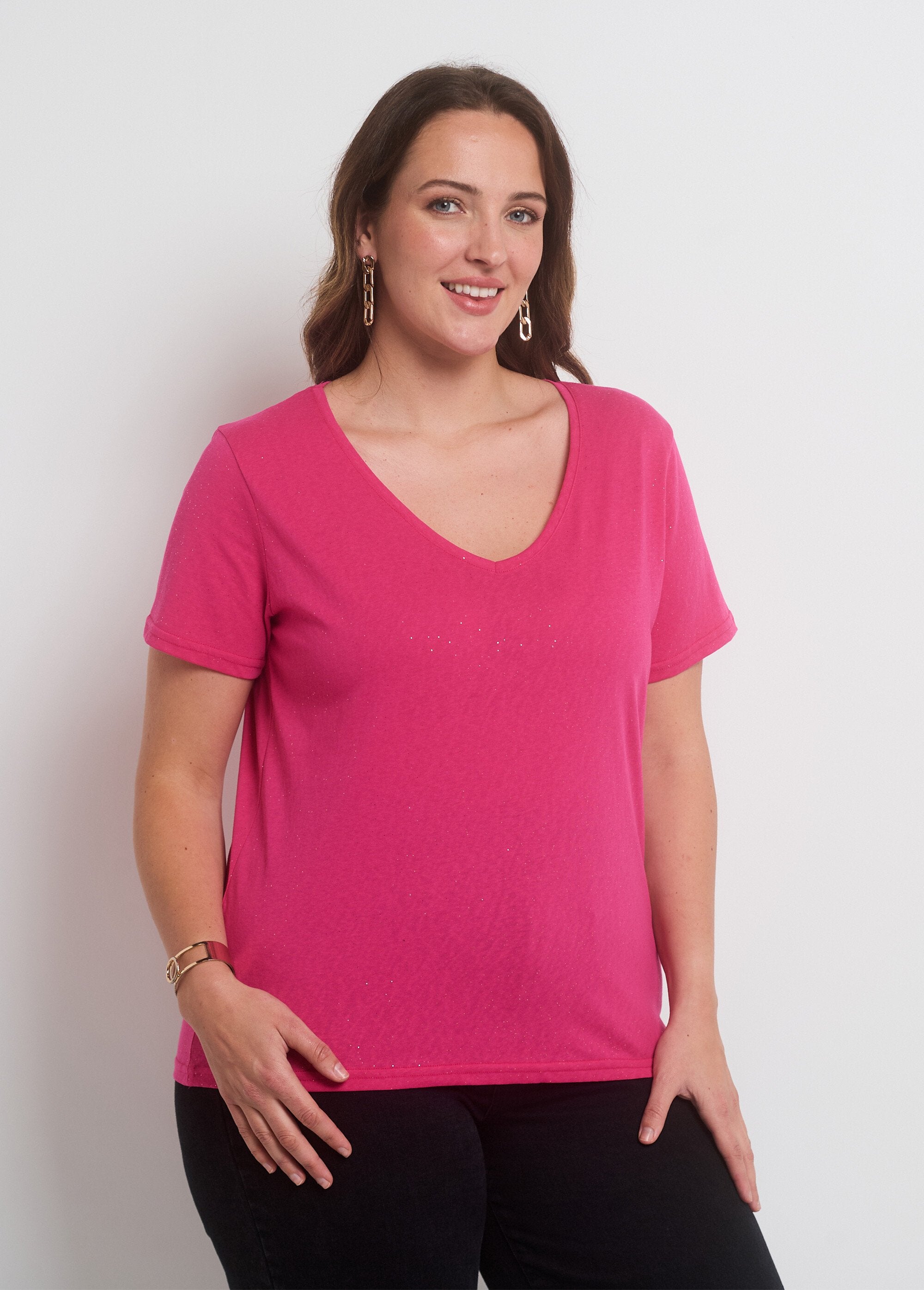 Short-sleeved_sequined_mesh_T-shirt_Fuchsia_FA1_curvy