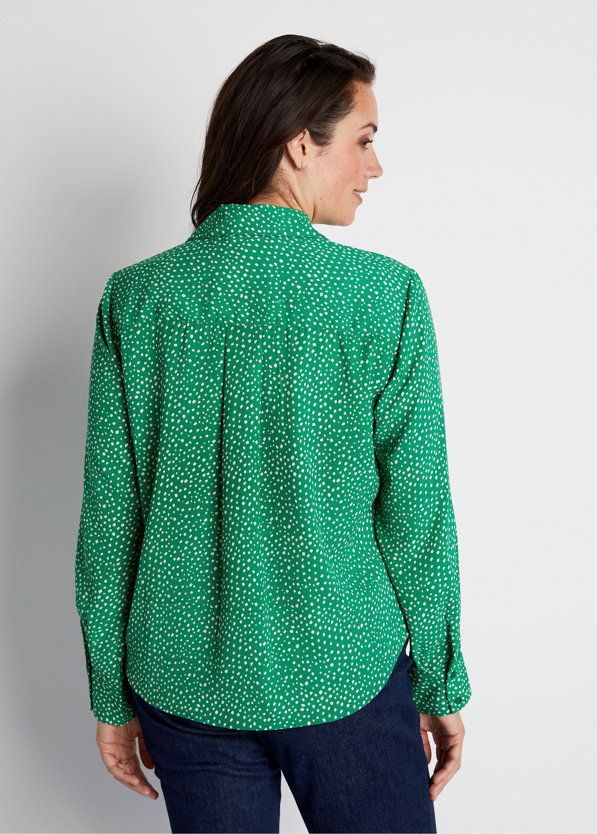 Buttoned_straight_blouse_with_polka_dot_print_Ecru_green_DO1_curvy