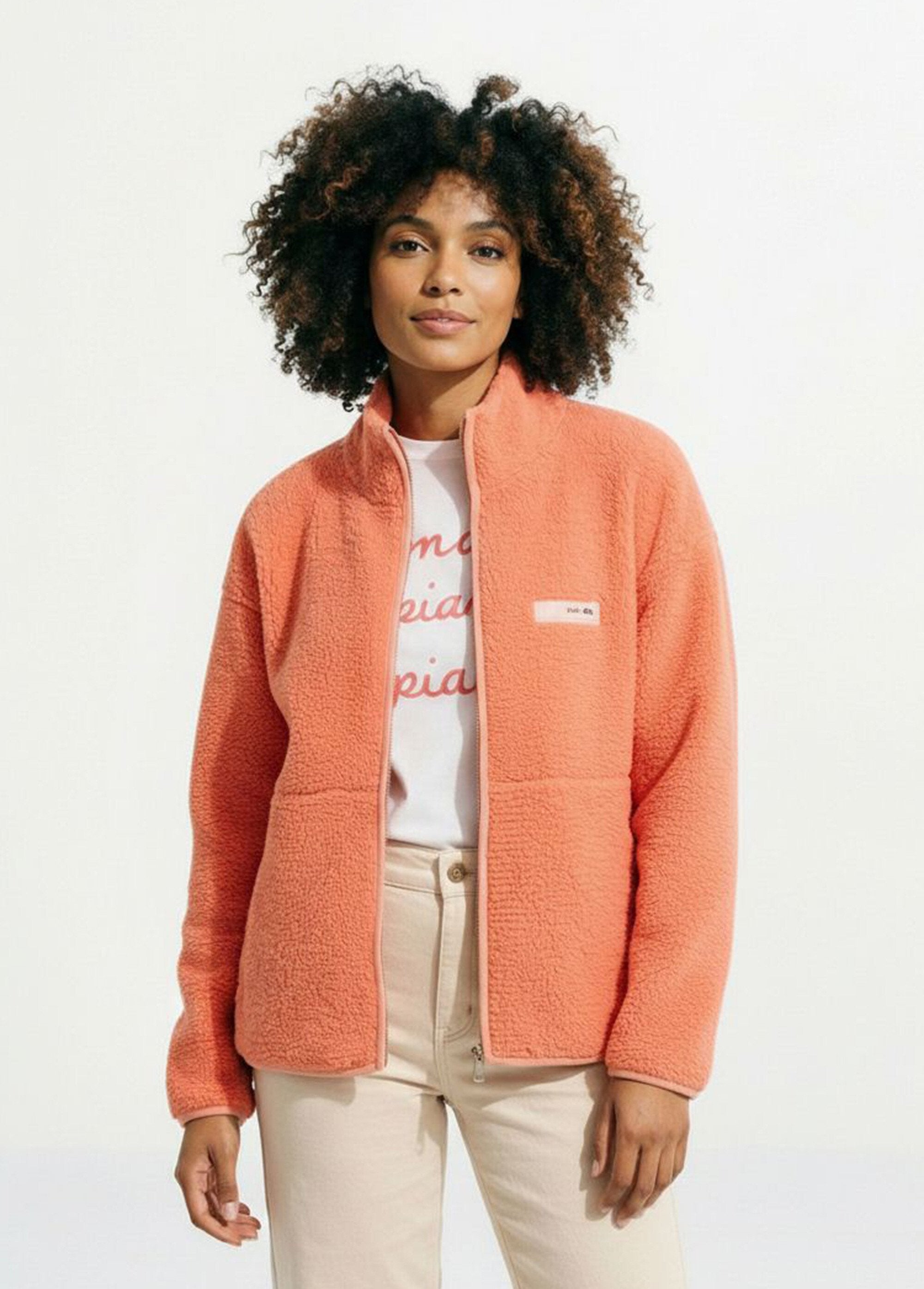 Warm_fleece_zip-up_vest,_high_collar_Orange__FA1_slim