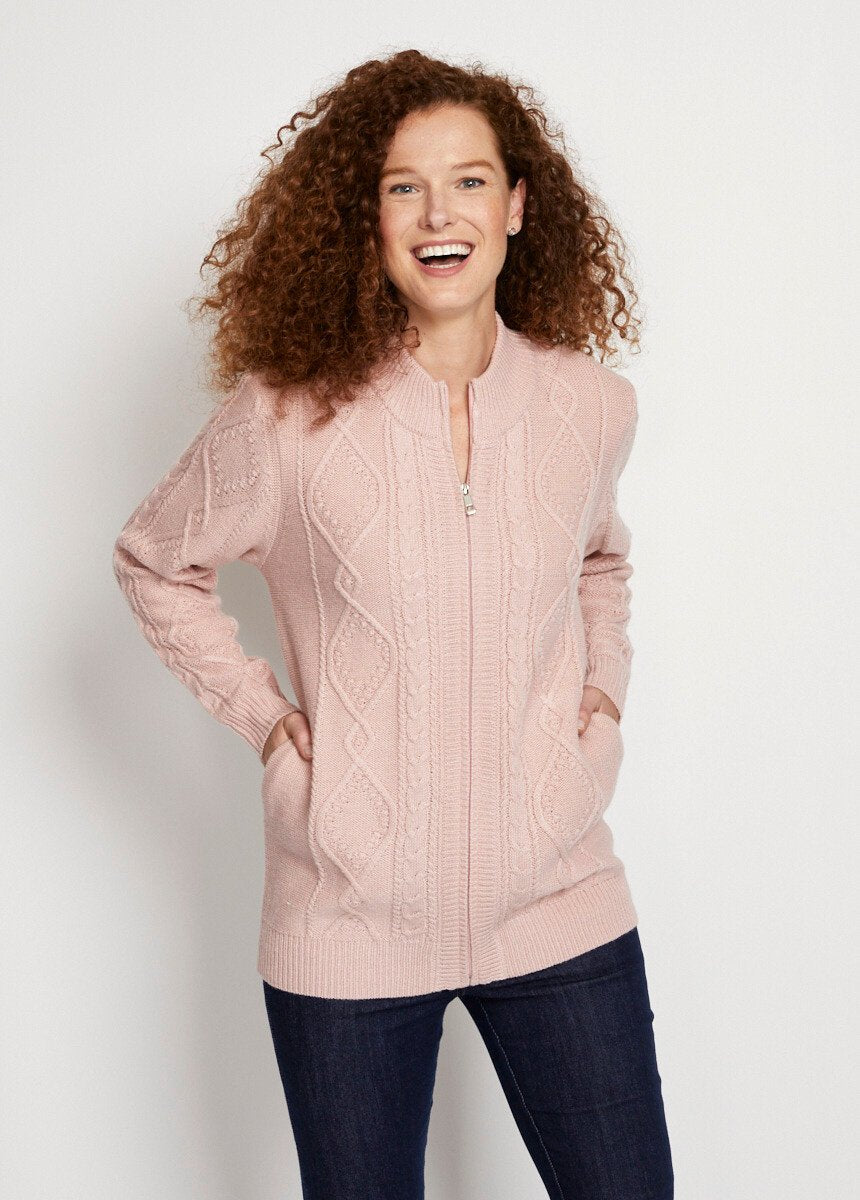 Warm_zipped_cardigan_with_cable_high_collar_Pink_FA1_slim