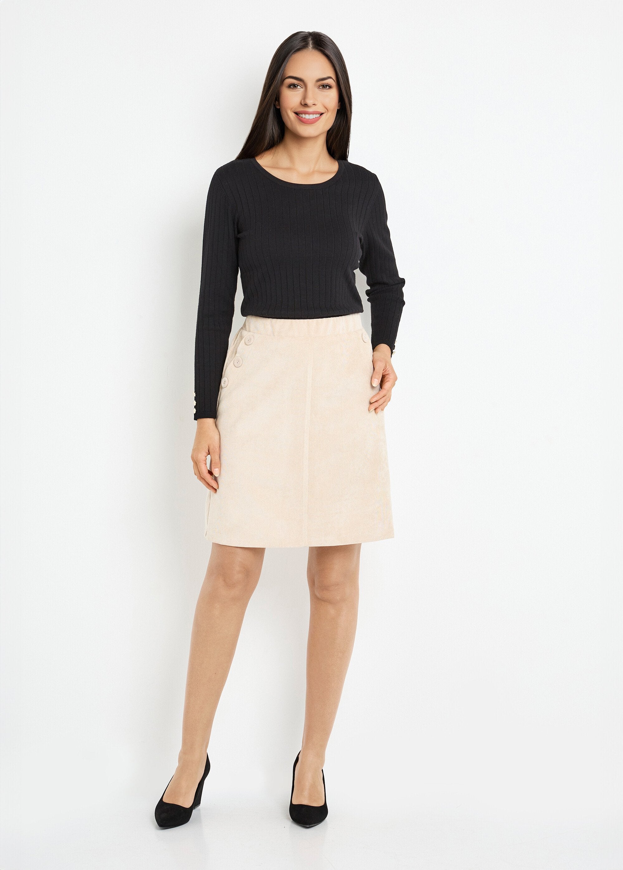 Short,_straight_corduroy_skirt_with_a_semi-elasticated_waistband_Ecru_SF1_slim