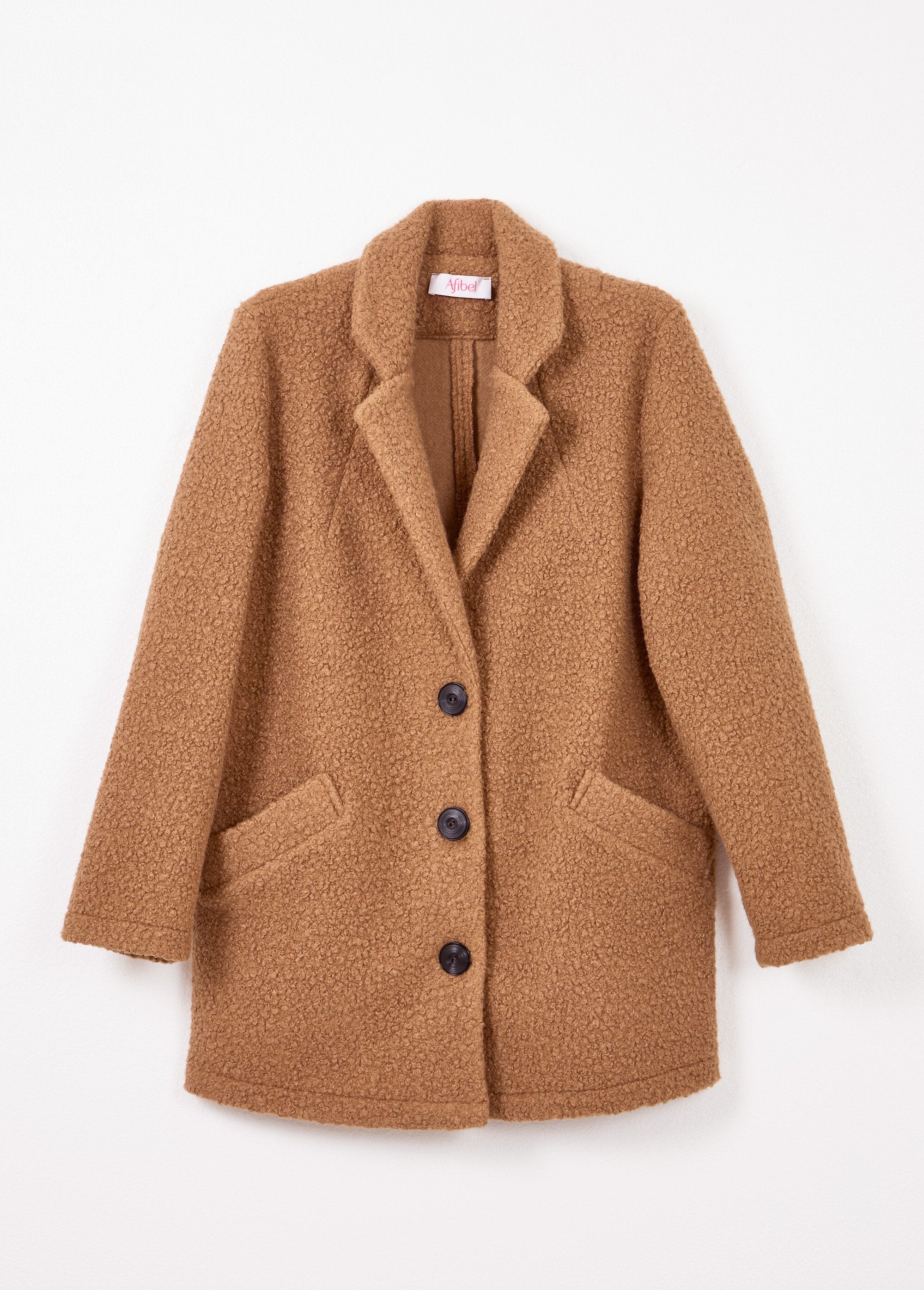 Manteau_tissu_bouclette_mi-long_boutonné_Camel_AP1_slim