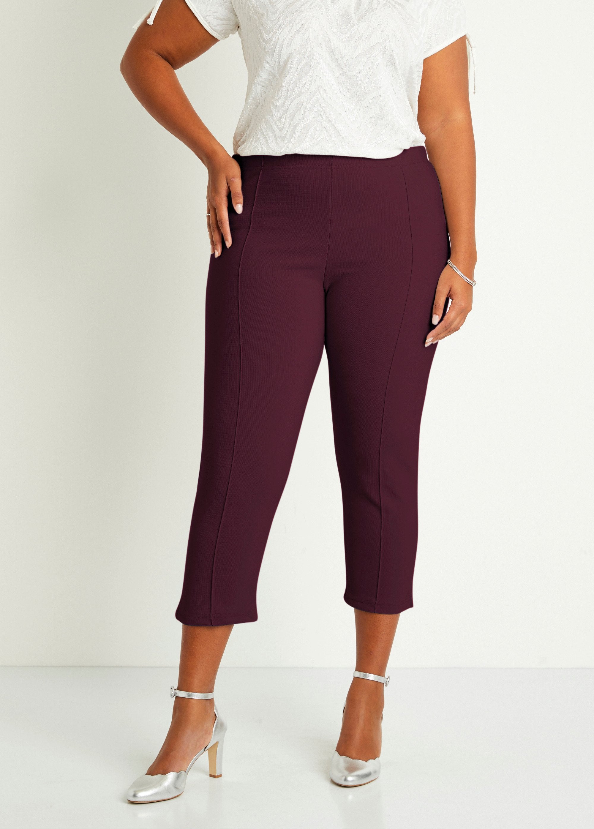 Ribbed_elasticated_waist_cropped_pants_Bordeaux_FA1_curvy