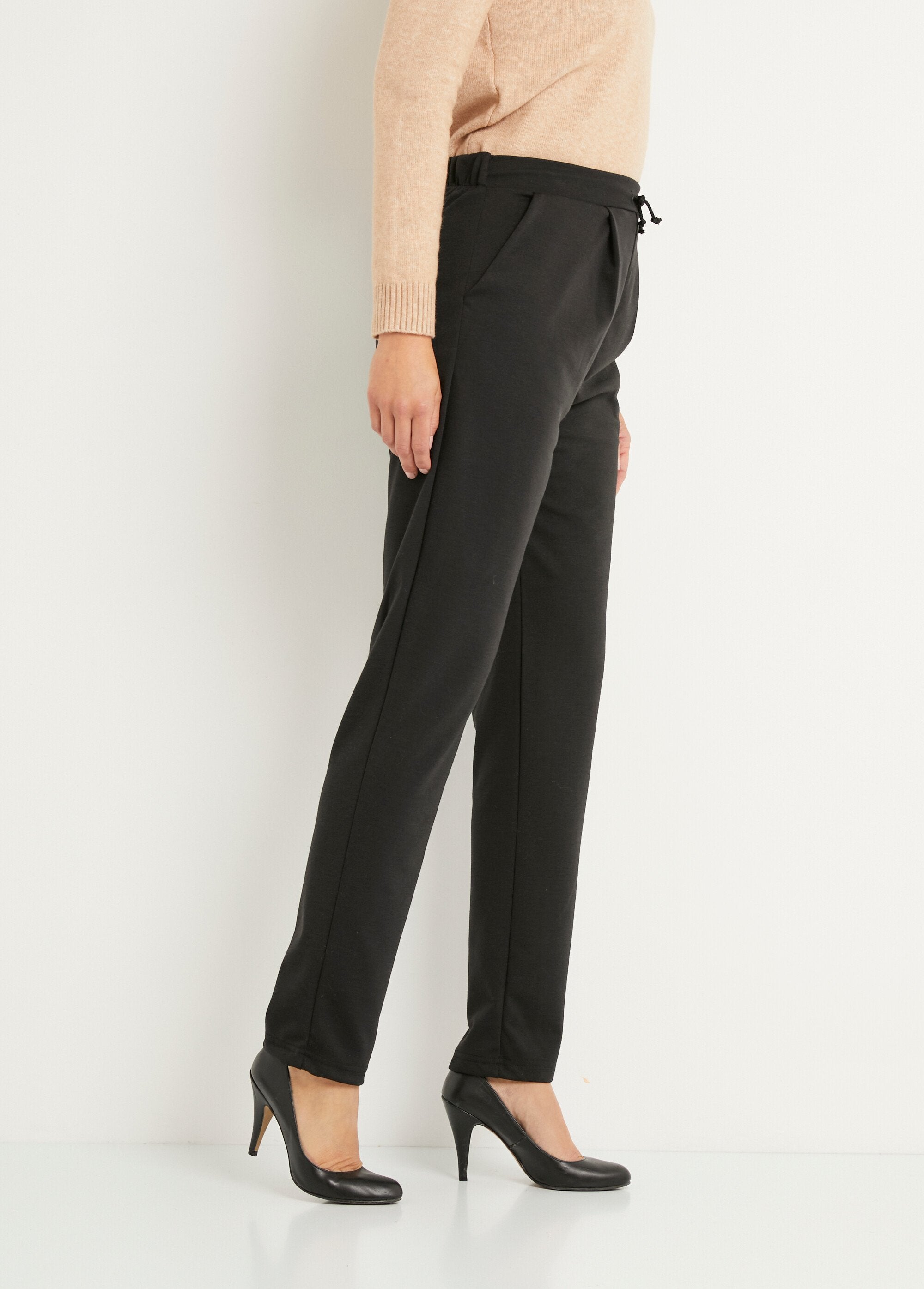 Straight-leg_stretch-knit_pants_Black_DR1_slim