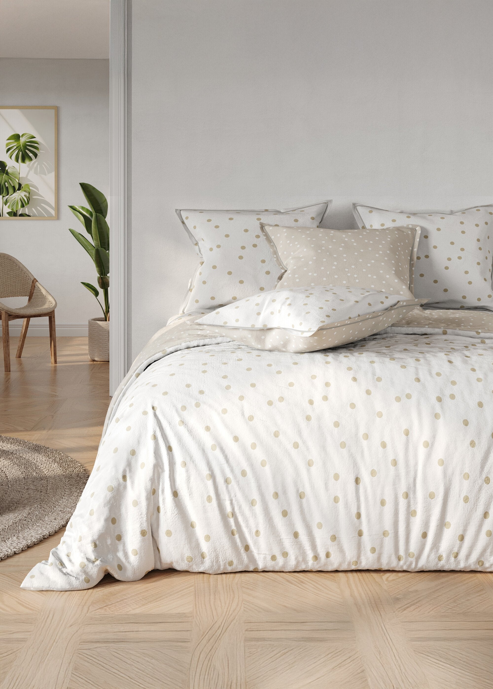 Cotton_duvet_cover_set,_polka_dots_White_and_beige_FA1_slim