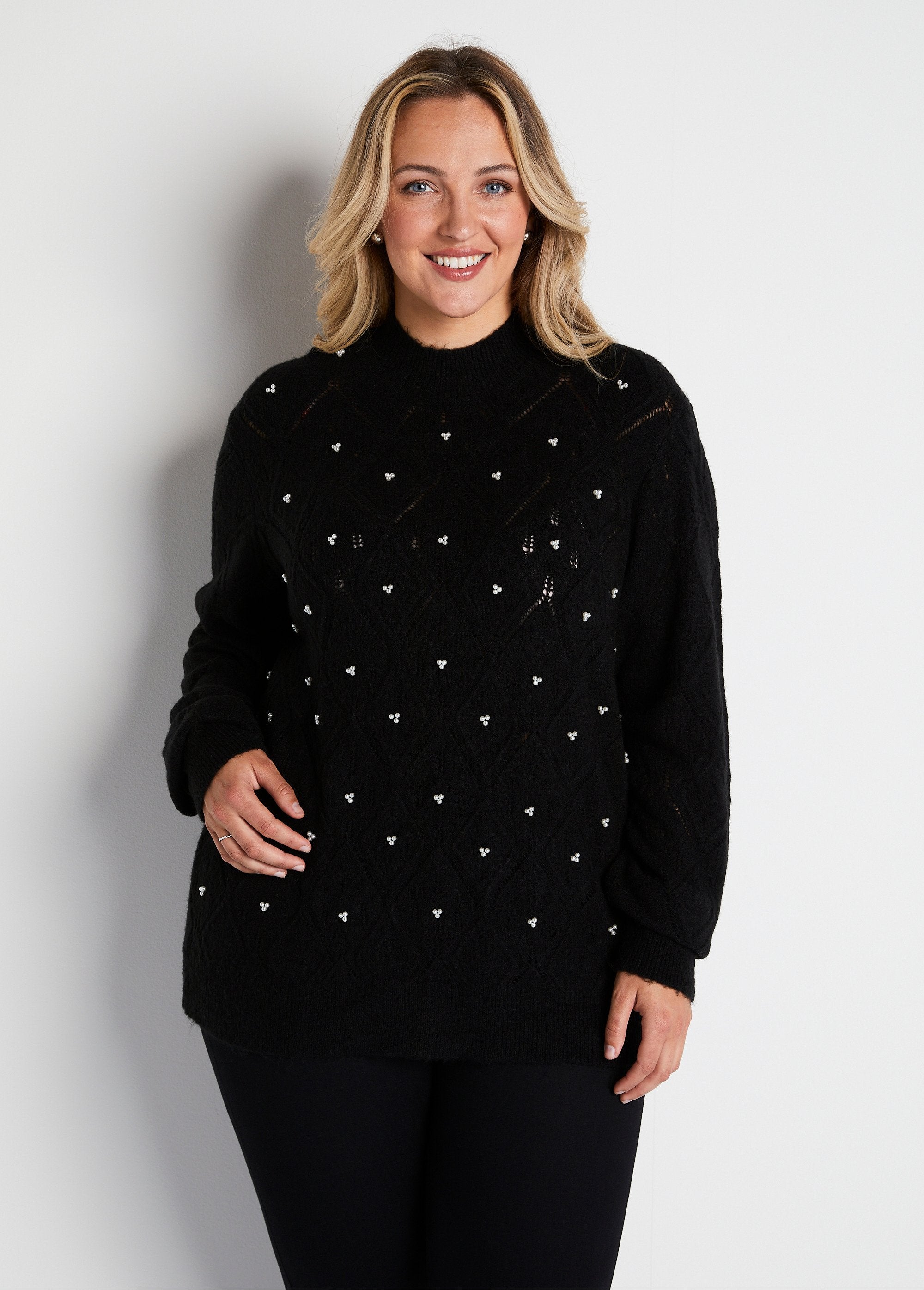 Soft_openwork_beaded_sweater_with_high_collar_Black_FA1_curvy