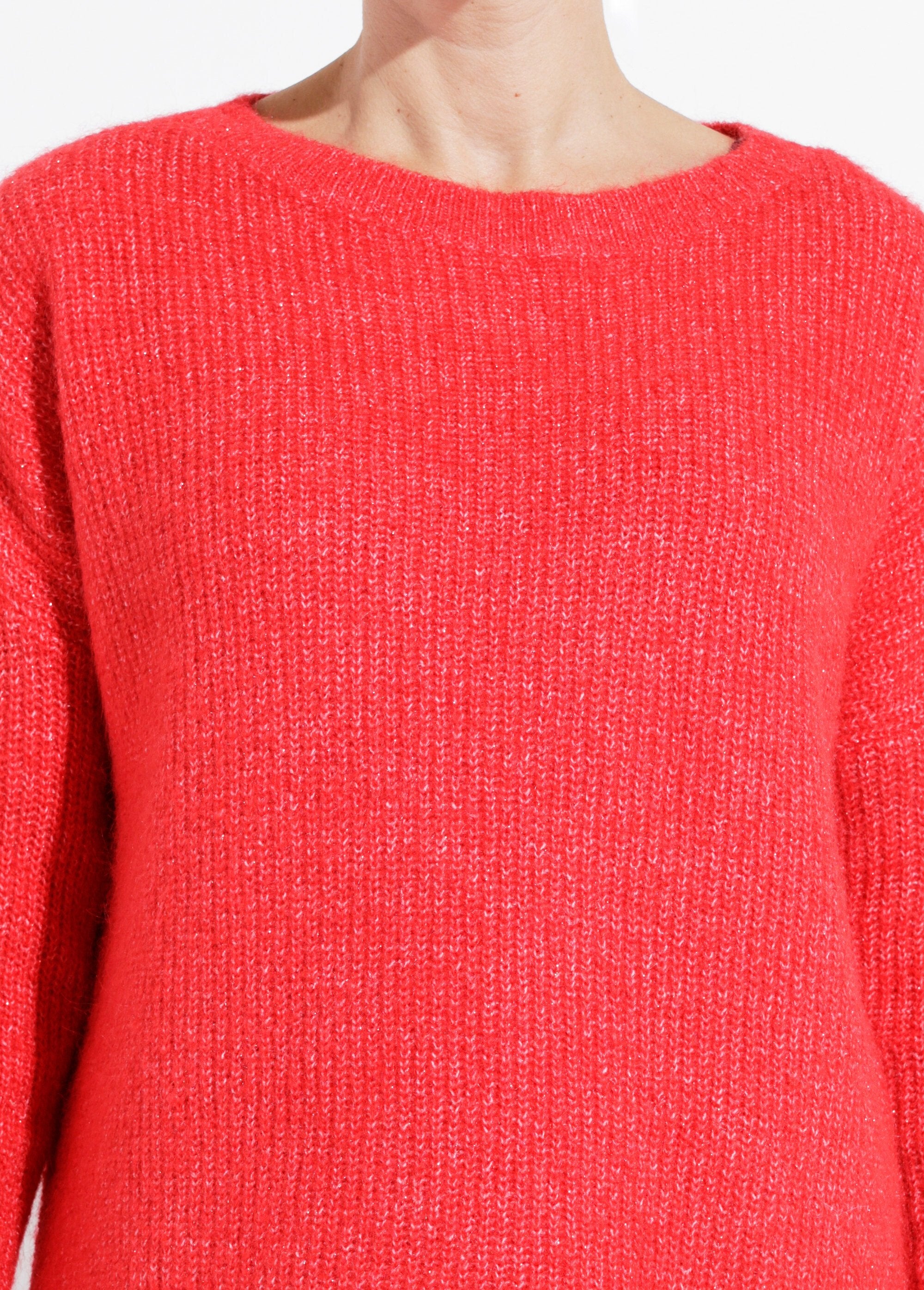 Pull_maille_mousseuse_encolure_bateau_Rouge_DE1_slim
