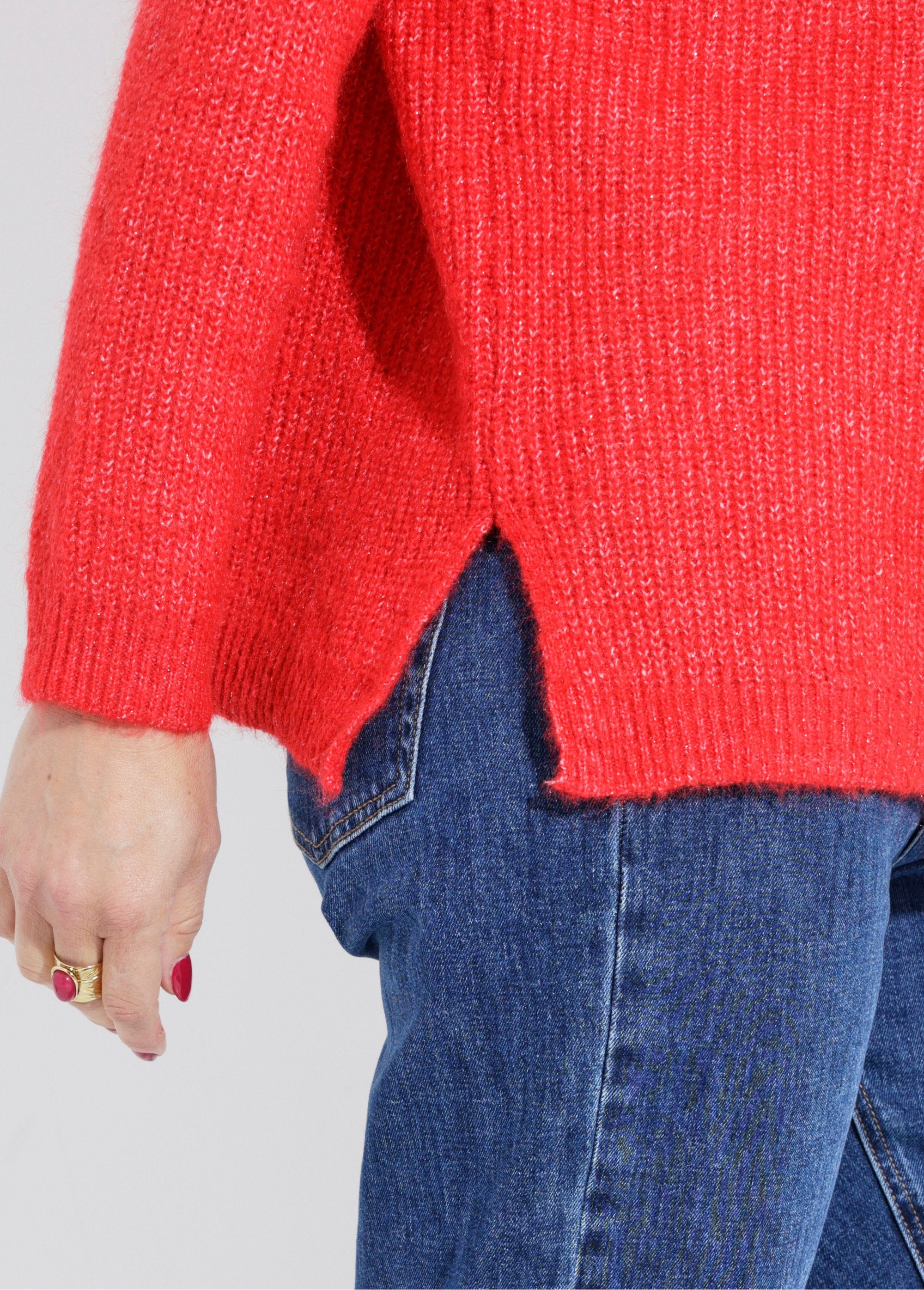 Pull_maille_mousseuse_encolure_bateau_Rouge_DE2_slim