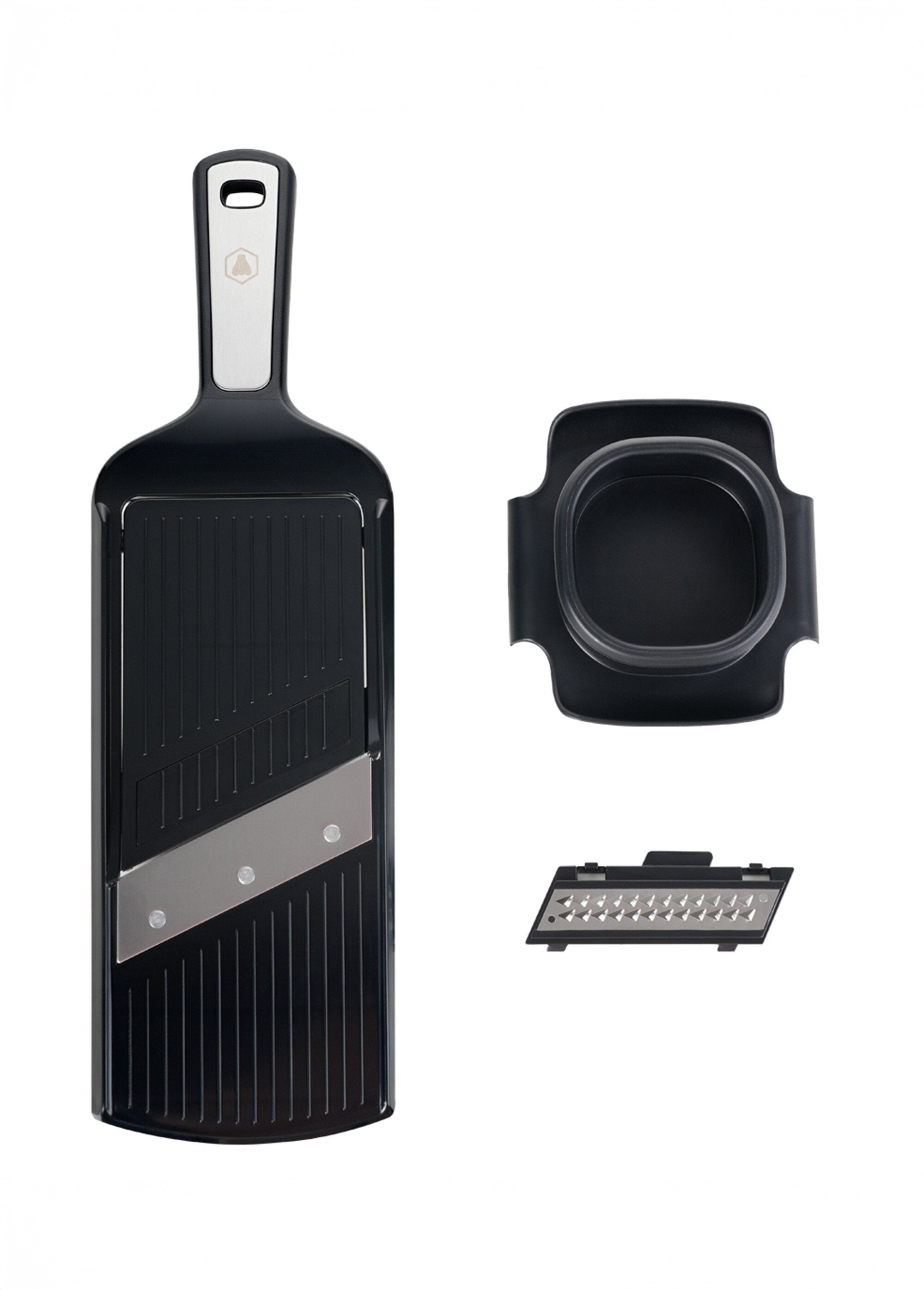 Râpe_de_cuisine_2_lames_inox_+_poussoir_Noir_et_gris_FA1_slim