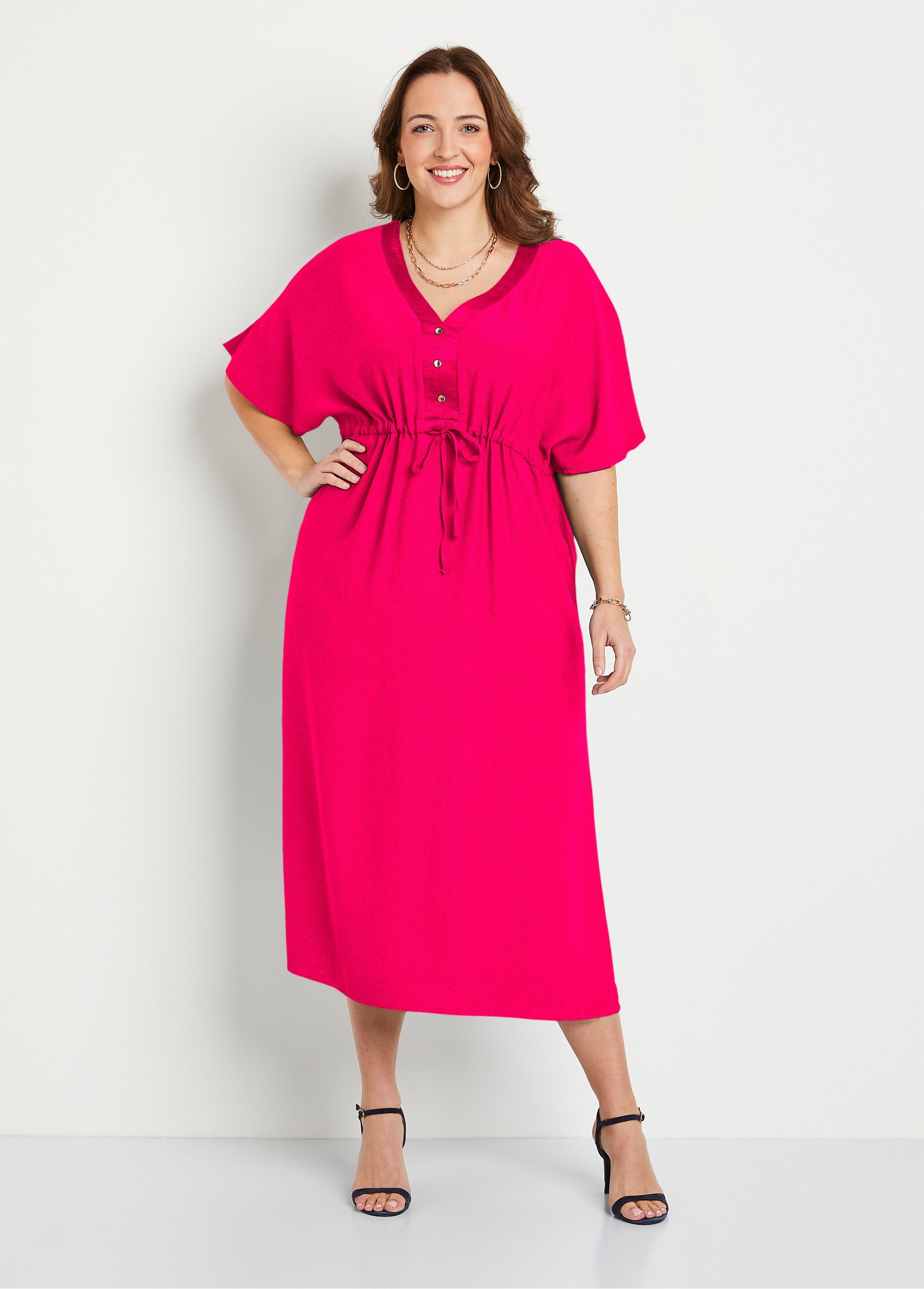 Long_plain_loose_dress_Fuchsia_FA1_curvy