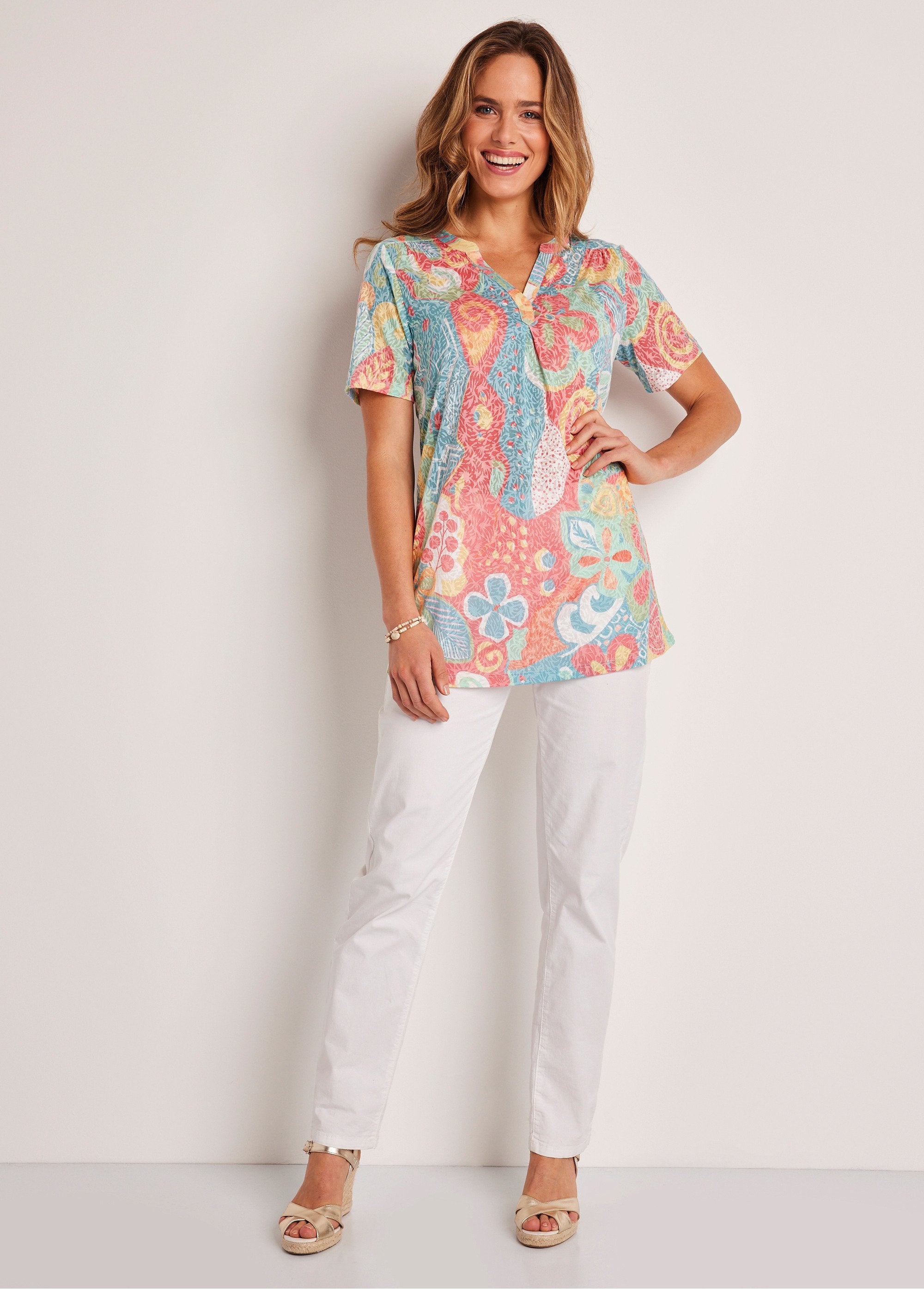 Long_loose_floral_short-sleeved_t-shirt_Multicolor_SF1_slim