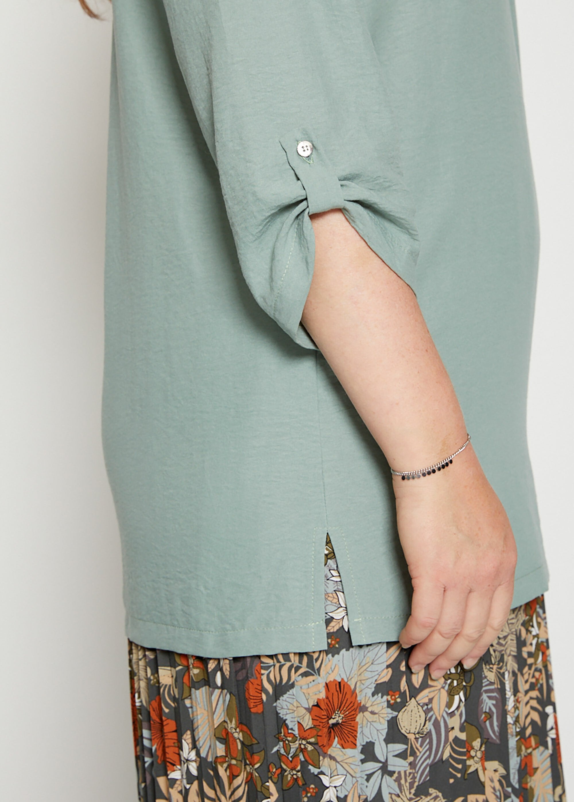 Plain_tunic,_3/4_sleeves_Green_DE1_curvy