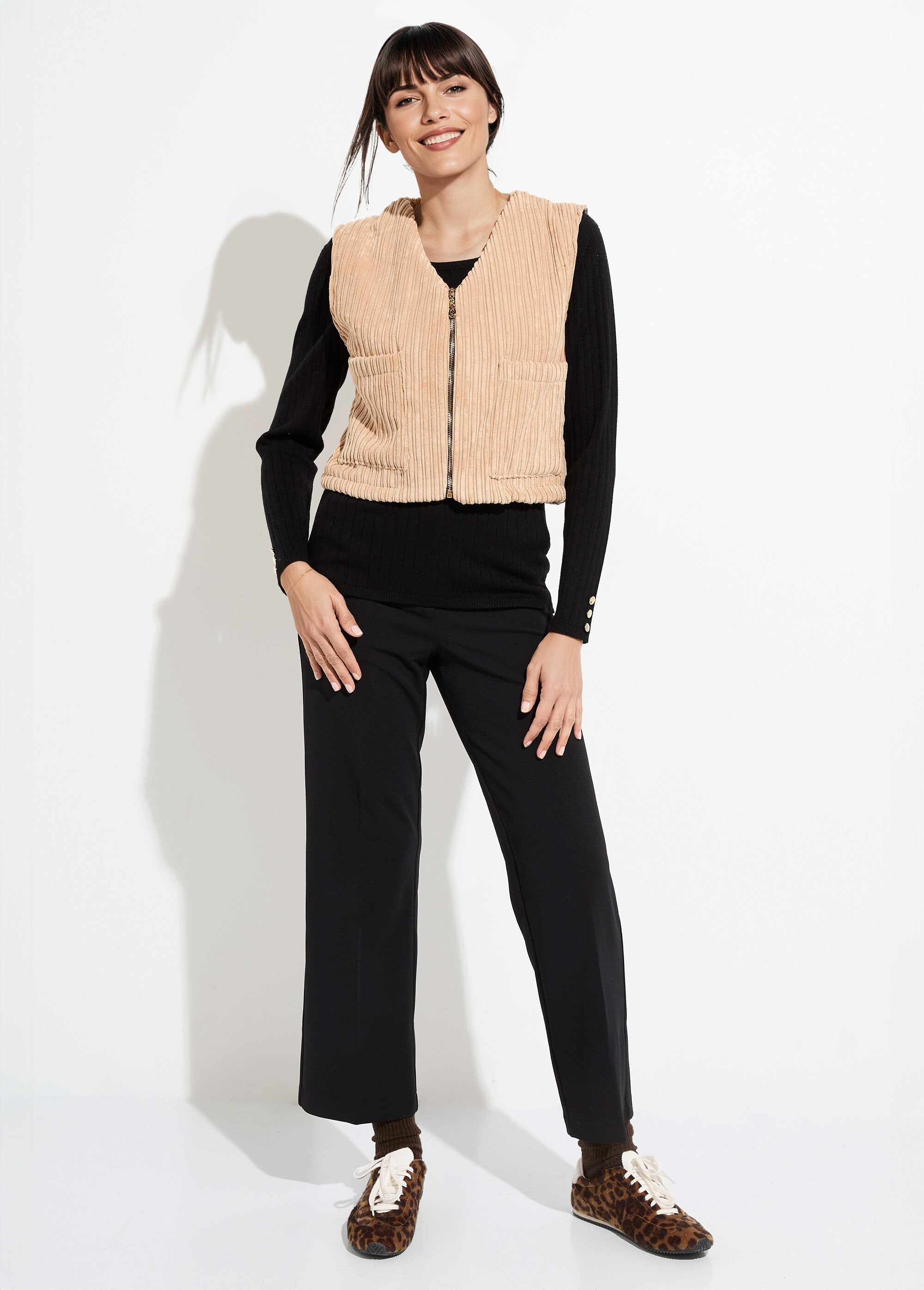 Veste_zippée_col_V_sans_manches_velours_Camel_SF1_slim